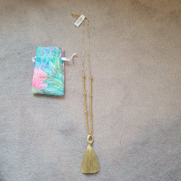 Lilly Pulitzer NWT Gold "Isle Be Back" Necklace